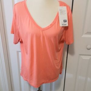 Women's Coral V-Neck Top
